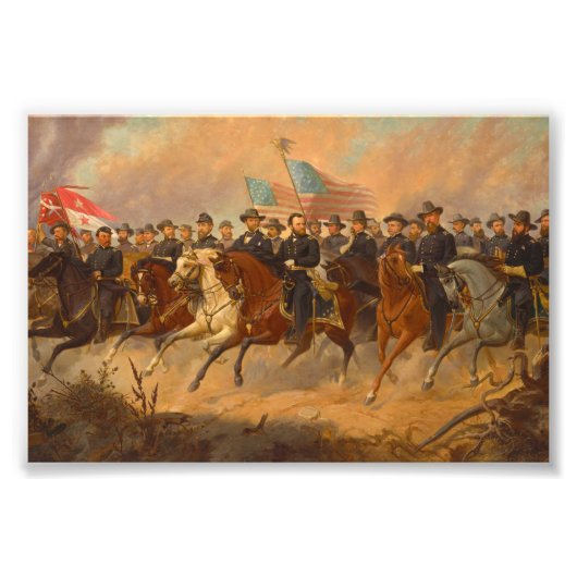 Grant en zijn generaals van Ole Peter Hansen Balli Foto Afdruk (Voorkant)