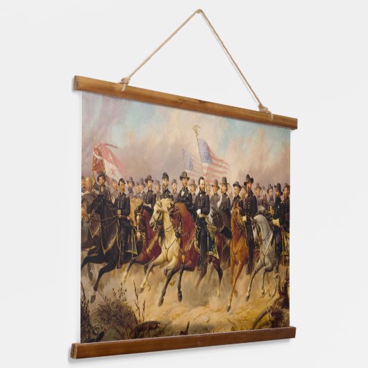 Grant en Zijn Generals Tapestry Hangend Wandkleed (Gebogen)