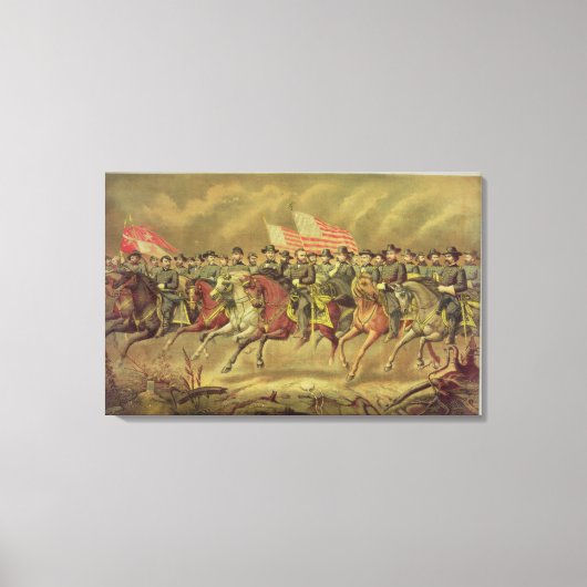 Grant en zijn officieren canvas afdruk (Voorkant)