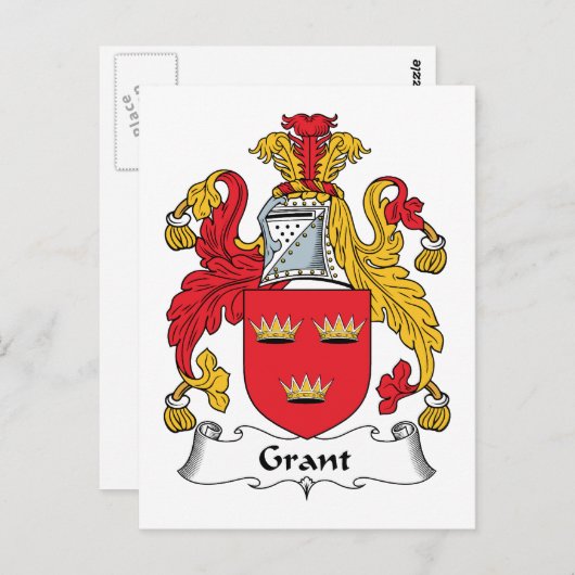 Grant Family Crest Briefkaart (Voorkant / Achterkant)