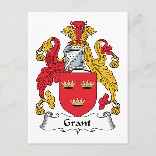 Grant Family Crest Briefkaart (Voorkant)