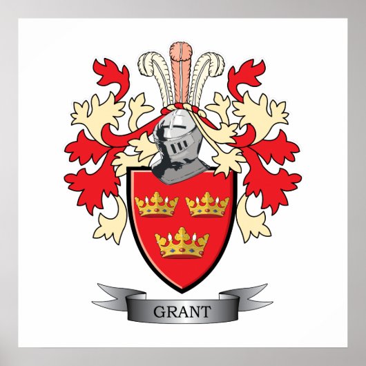Grant Family Crest Coat of Arms Poster (Voorkant)