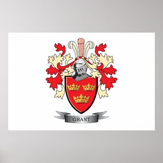 Grant Family Crest Coat of Arms Poster (Voorkant)
