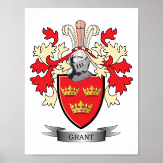 Grant Family Crest Coat of Arms Poster