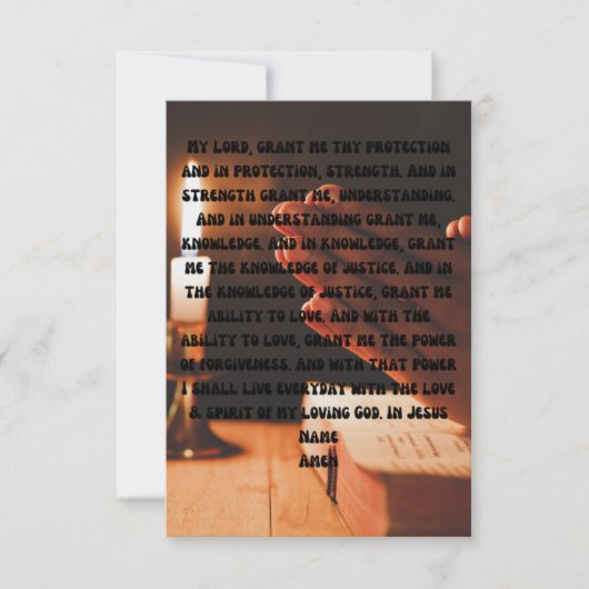 Grant Me Protection Prayer Flat Wenskaart Kaart (Voorkant)