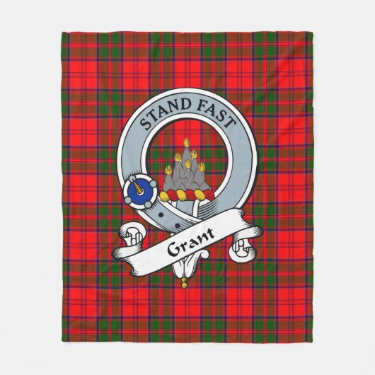 Grant Modern Clan Badge Tartan Pset Fleece Deken (Voorkant)