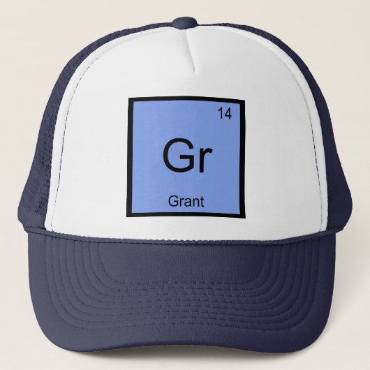 Grant Name Chemistry Element Periodic Table Trucker Pet (Voorkant)