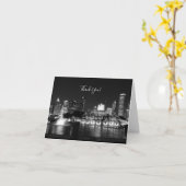 Grant Park Chicago Grayscale Dank u kaart (Gele Bloem)