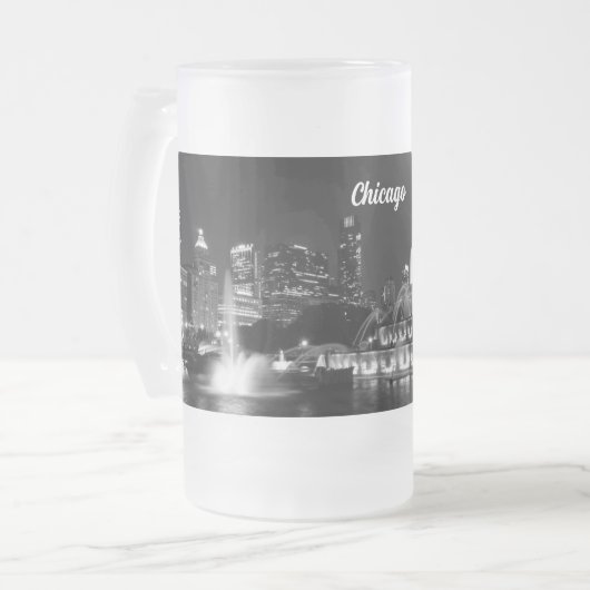 Grant Park Chicago Grayscale Frosted Mok (Voorkant links)