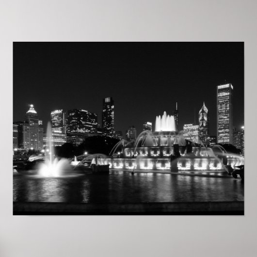 Grant Park Chicago Grayscale Poster (Voorkant)