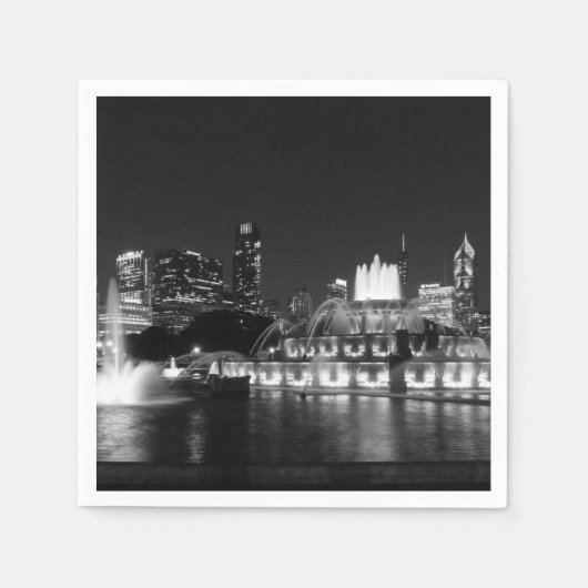 Grant Park Chicago Grayscale Servet (Voorkant)