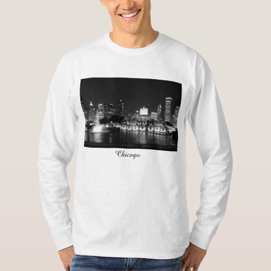 Grant Park Chicago Grayscale T-shirt (Voorkant)