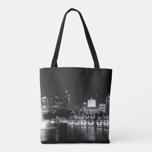 Grant Park Chicago Grayscale Tote Bag (Achterkant)