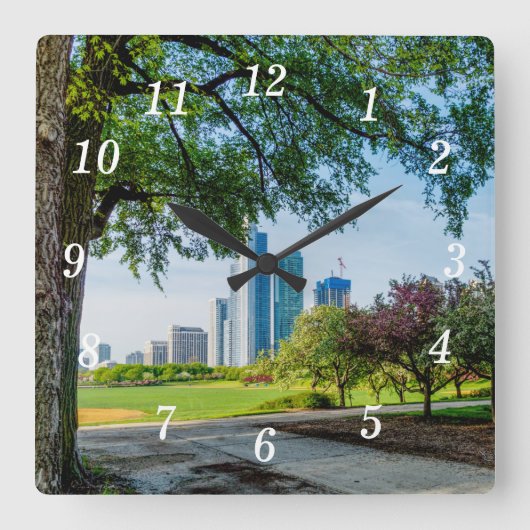 Grant Park Morning Walk Wandklok (Voorkant)