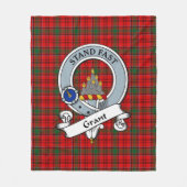 Grant Red Clan Badge Tartan Pset Fleece Deken (Voorkant)