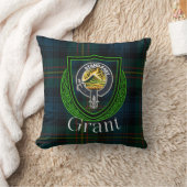Grant Schotse Clan Tartan & Crest Worp Kussen (Deken)