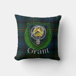 Grant Schotse Clan Tartan & Crest Worp Kussen