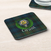 Grant Scottish Clan Tartan & Crest Bier Onderzetter (Linkerzijde)