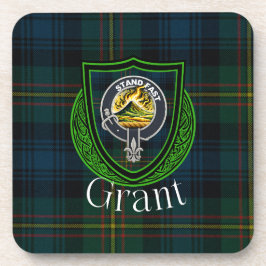 Grant Scottish Clan Tartan & Crest Bier Onderzetter