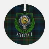 Grant Scottish Clan Tartan & Crest Glas Ornament (Achterkant)