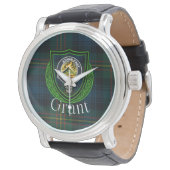 Grant Scottish Clan Tartan & Crest Horloge (Gekanteld)