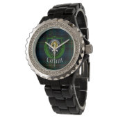 Grant Scottish Clan Tartan & Crest Horloge (Gekanteld)