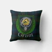 Grant Scottish Clan Tartan & Crest Throw Pillow Kussen (Achterkant)