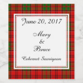 Grant Scottish Wedding Wine Label Wijn Etiket (Enkel label)