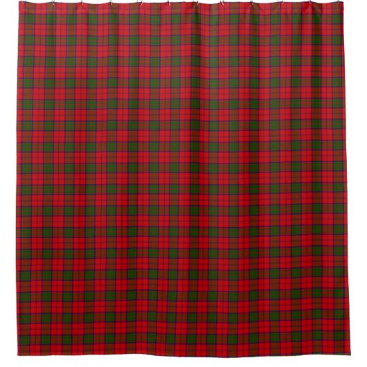 Grant tartan red green plaid douchegordijn (Voorkant)