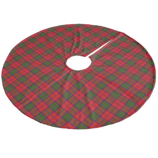 Grant tartan red green plaid fleece kerstboom rok (Gekanteld)