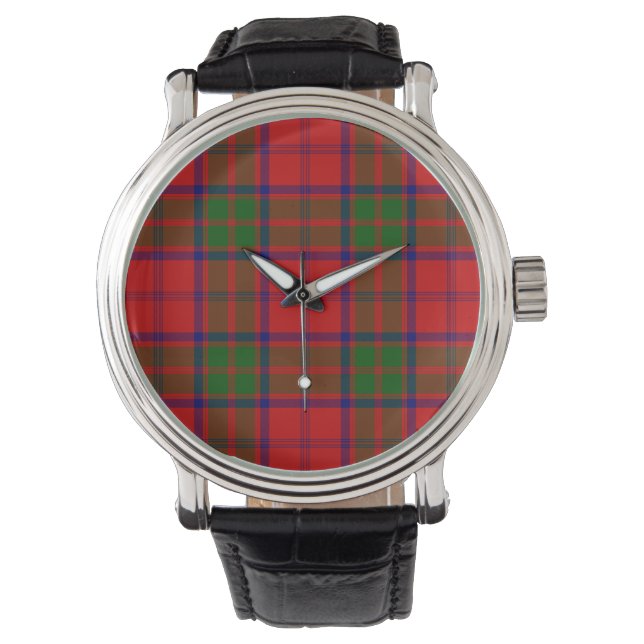 Grant tartan red green plaid horloge (Voorkant)