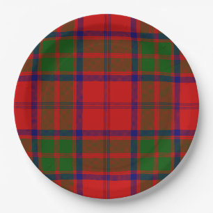 Grant tartan red green plaid papieren bordje