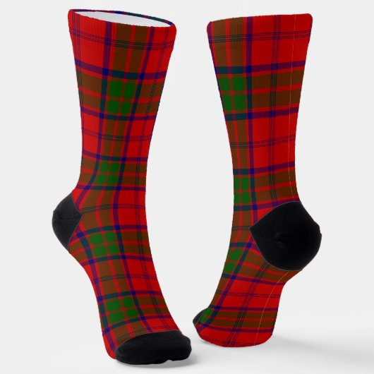 Grant tartan red green plaid sokken (Gebogen)