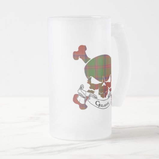 Grant Tartan Skull-Mok Matglas Bierpul (Voorkant rechts)