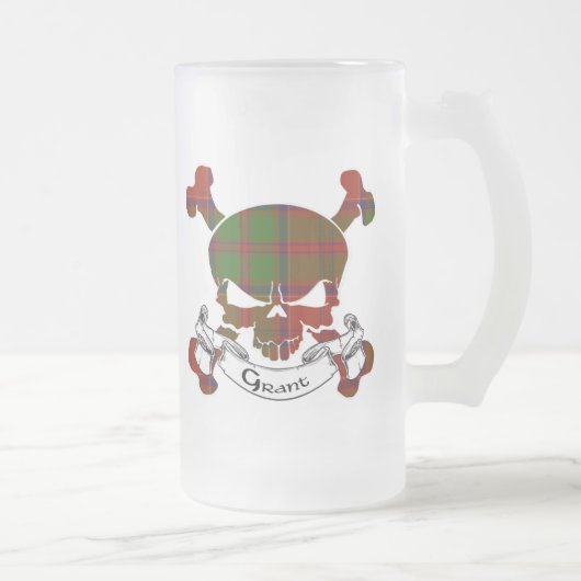 Grant Tartan Skull-Mok Matglas Bierpul (Rechts)