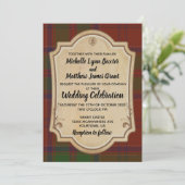 Grant Tartan Wedding Invitation Kaart (Staand voorkant)