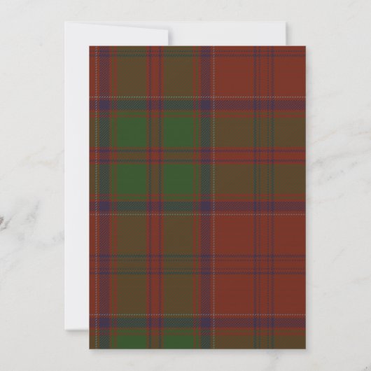 Grant Tartan Wedding Invitation Kaart (Achterkant)