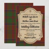 Grant Tartan Wedding Invitation Kaart (Voorkant / Achterkant)
