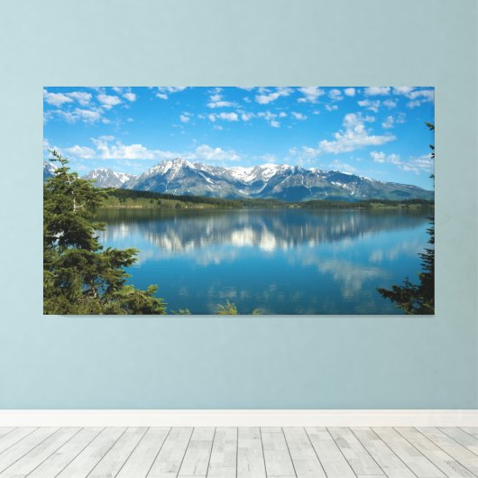 Grant Teton Mountains - Wilde plaatsen Fotografie Canvas Afdruk (Insitu (Houten vloer))