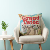 Grant Teton nationaal park Vintage Reisposter Kussen (Stoel)