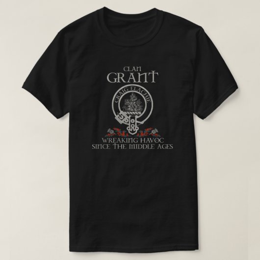 Grant van Lurg Clan crest Schotse achternaam tarta T-shirt (Design voorkant)