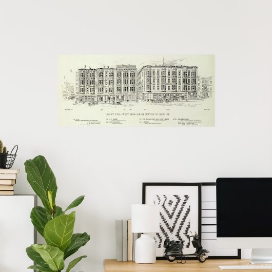 Grant West side Sutter en Struik Poster (Thuiskantoor)