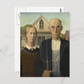 GRANT WOOD - American gothic 1930 Briefkaart (Voorkant / Achterkant)