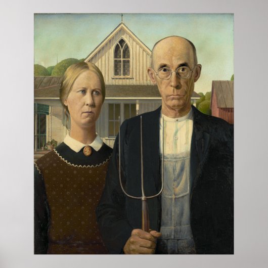 GRANT WOOD - American gothic 1930 Poster (Voorkant)