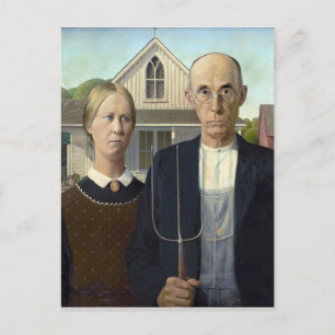 Grant Wood "American Gothic" Briefkaart