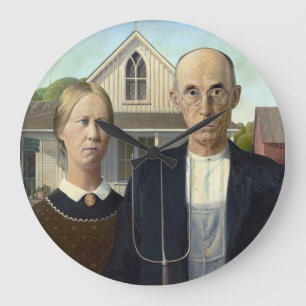 Grant Wood "American Gothic" Grote Klok