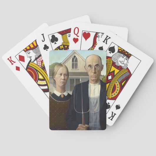 Grant Wood "American Gothic" Pokerkaarten (Achterkant)