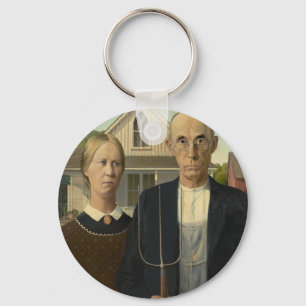 Grant Wood American Gothic Sleutelhanger