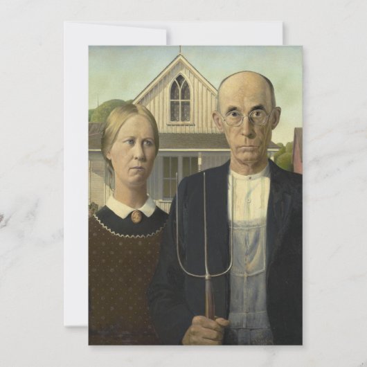 Grant Wood - Amerikaans Gothic Bedankkaart (Voorkant)