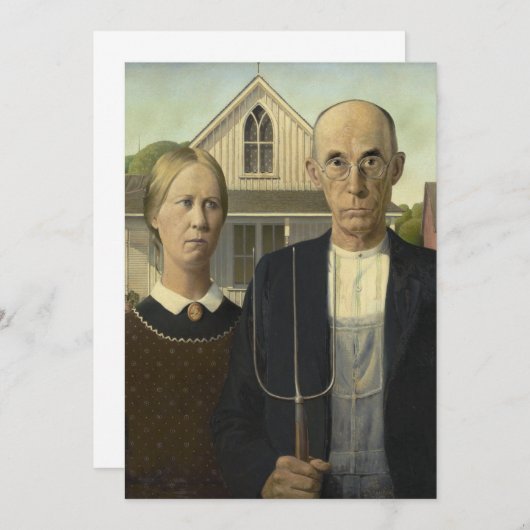 Grant Wood - Amerikaans Gothic Bedankkaart (Voorkant / Achterkant)